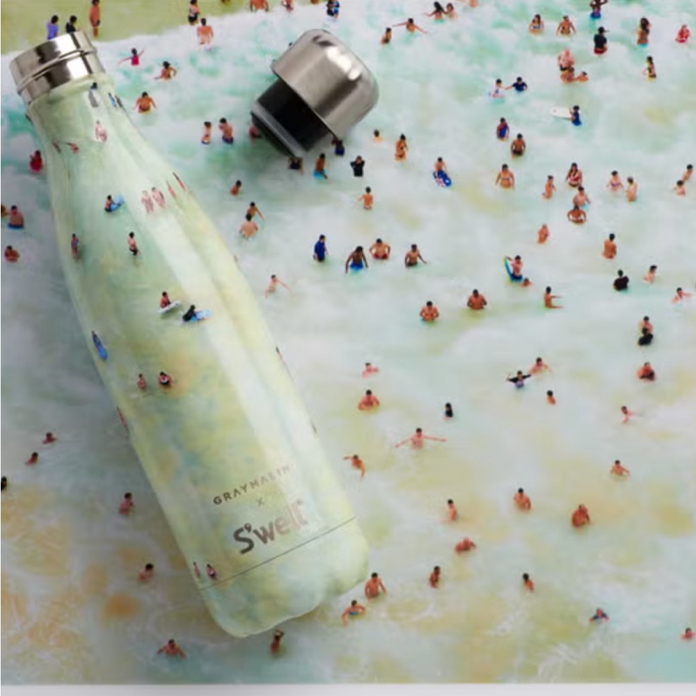 S'well x Gray Malin Water Bottle with Beach Scene Design